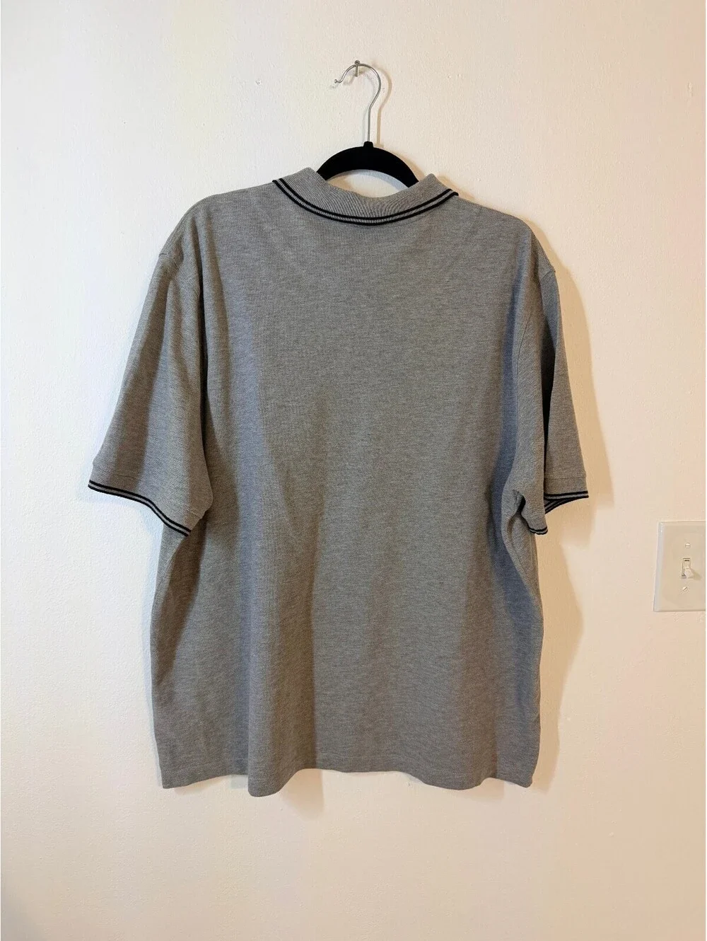 Banana Republic Gray Cotton Polo Shirt XL Embroidered Logo Short Sleeve
